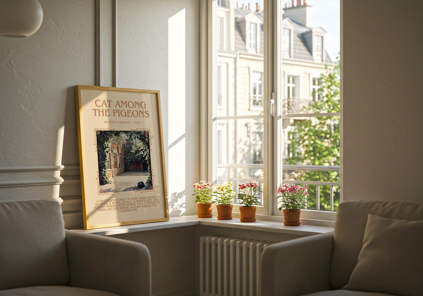 Cat Among The Pigeons by Agatha Christie | Descriptive Book Poster | Blurby