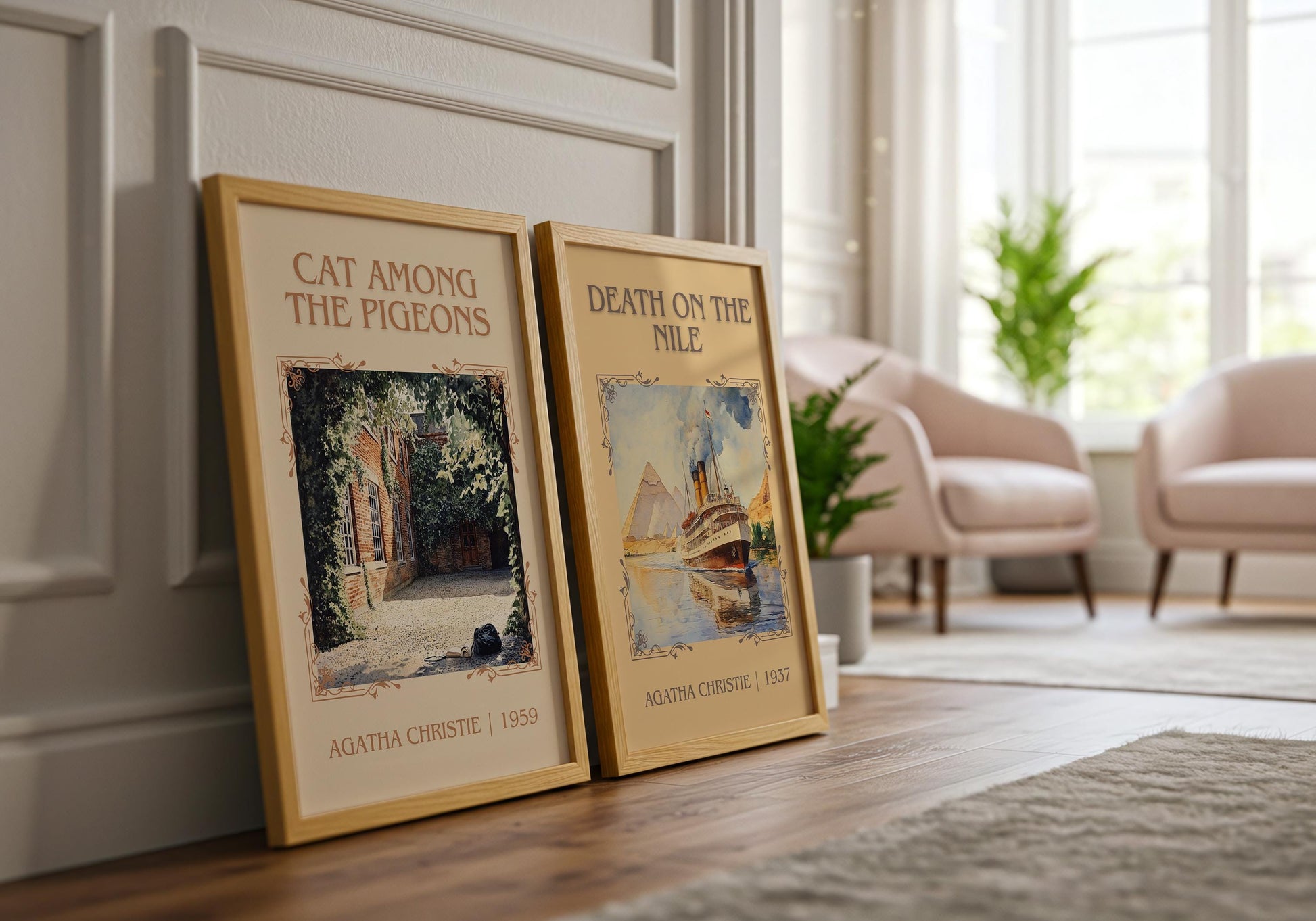 Cat Among The Pigeons by Agatha Christie | Descriptive Book Poster | Minimalist