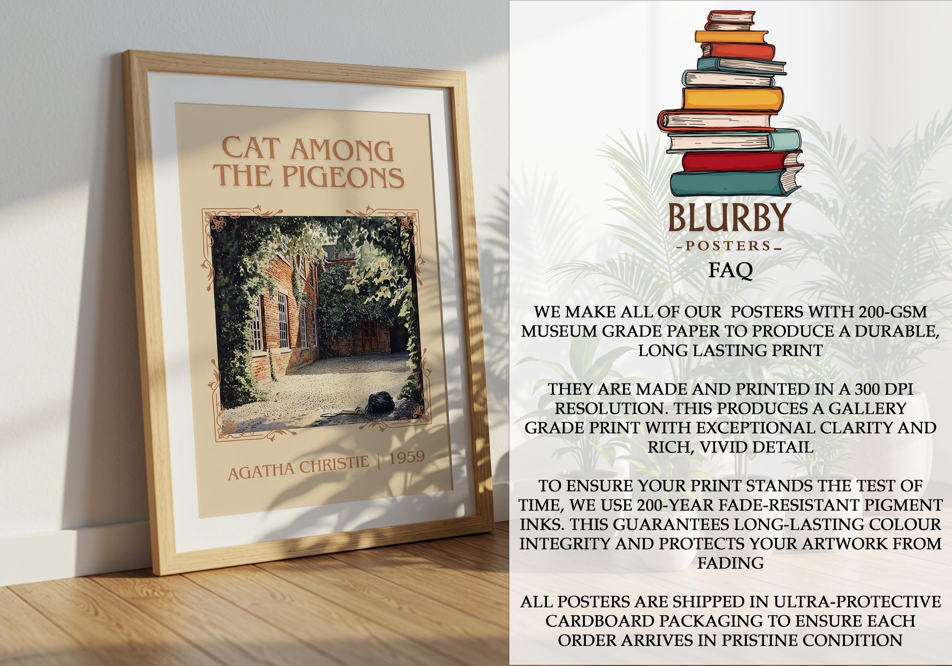 Cat Among The Pigeons by Agatha Christie | Descriptive Book Poster | Minimalist