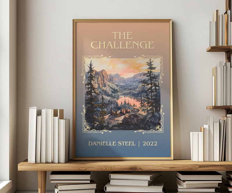 The Challenge classic book art print in frame leaning in hallway – romance wall art