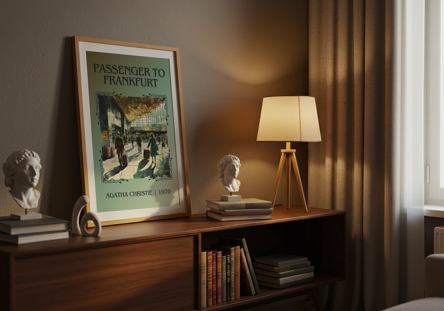 Passenger To Frankfurt by Agatha Christie | Descriptive Book Poster | Minimalist