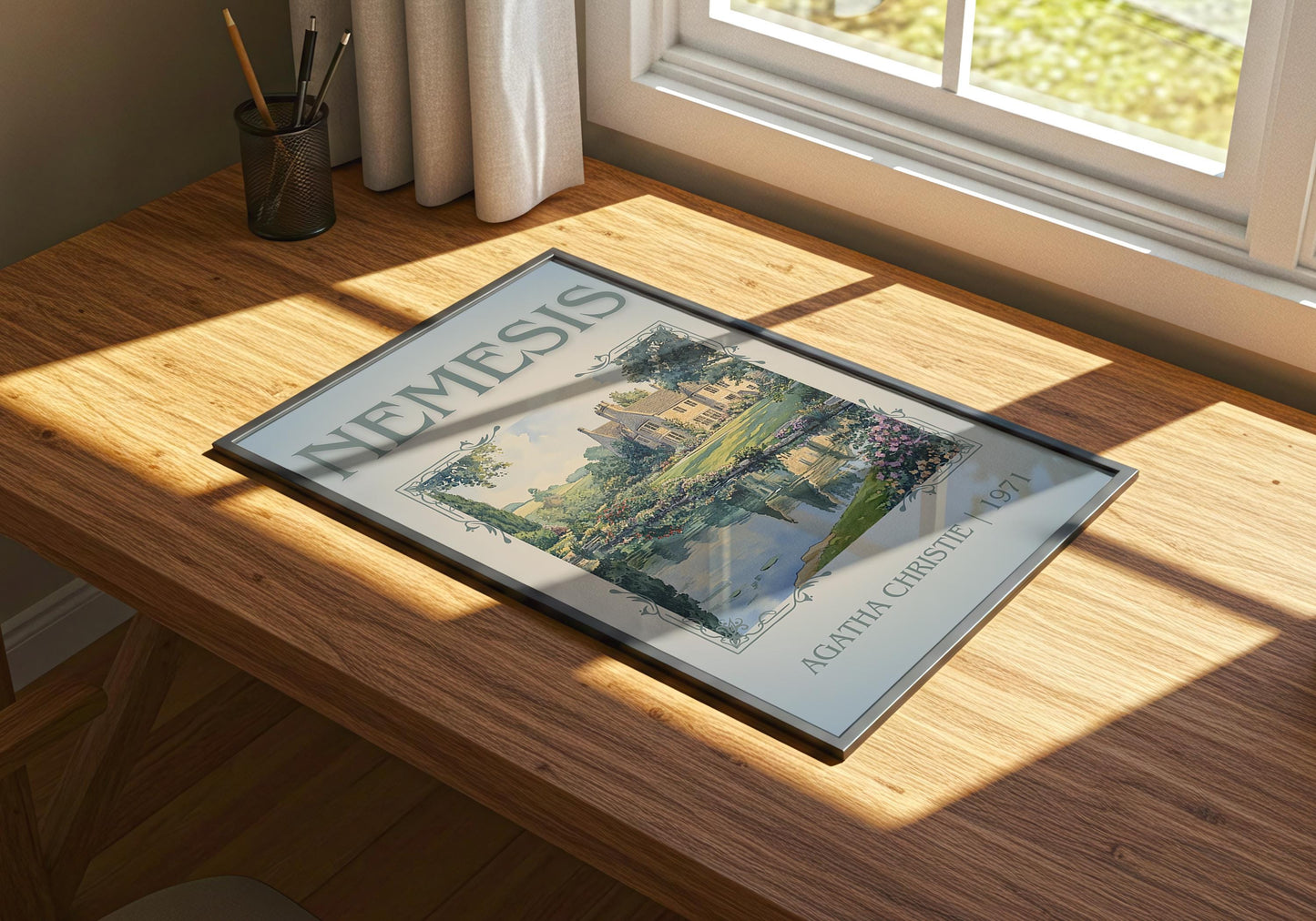 Nemesis by Agatha Christie | Descriptive Book Poster | Minimalist