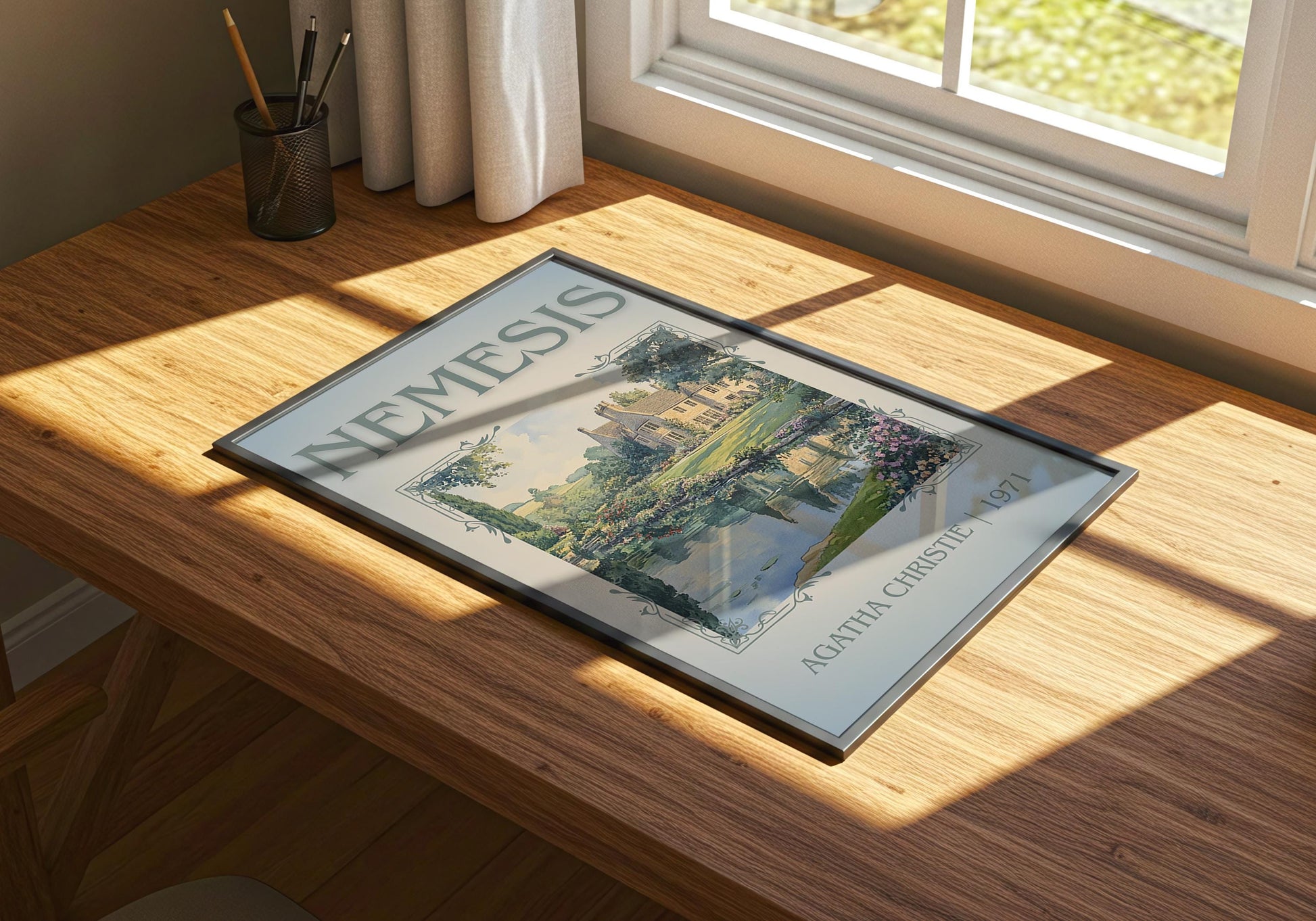 Nemesis by Agatha Christie | Descriptive Book Poster | Minimalist