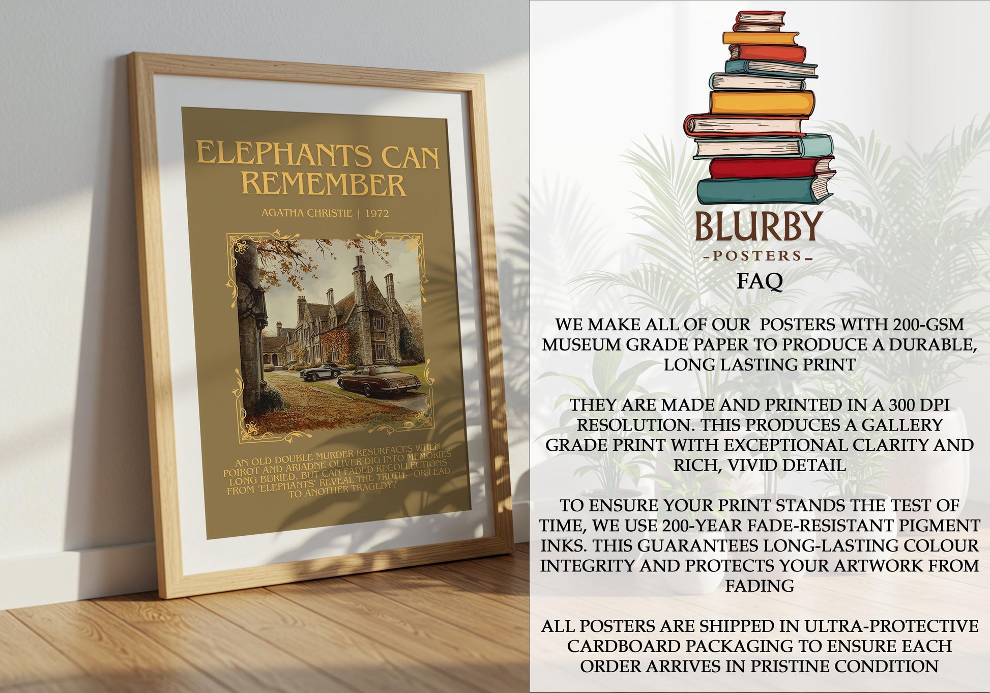 Elephants Can Remember by Agatha Christie | Descriptive Book Poster | Blurby