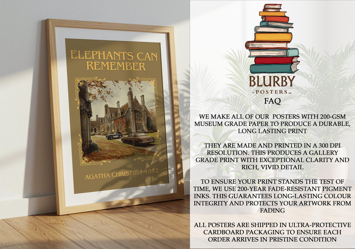 Elephants Can Remember by Agatha Christie | Descriptive Book Poster | Minimalist