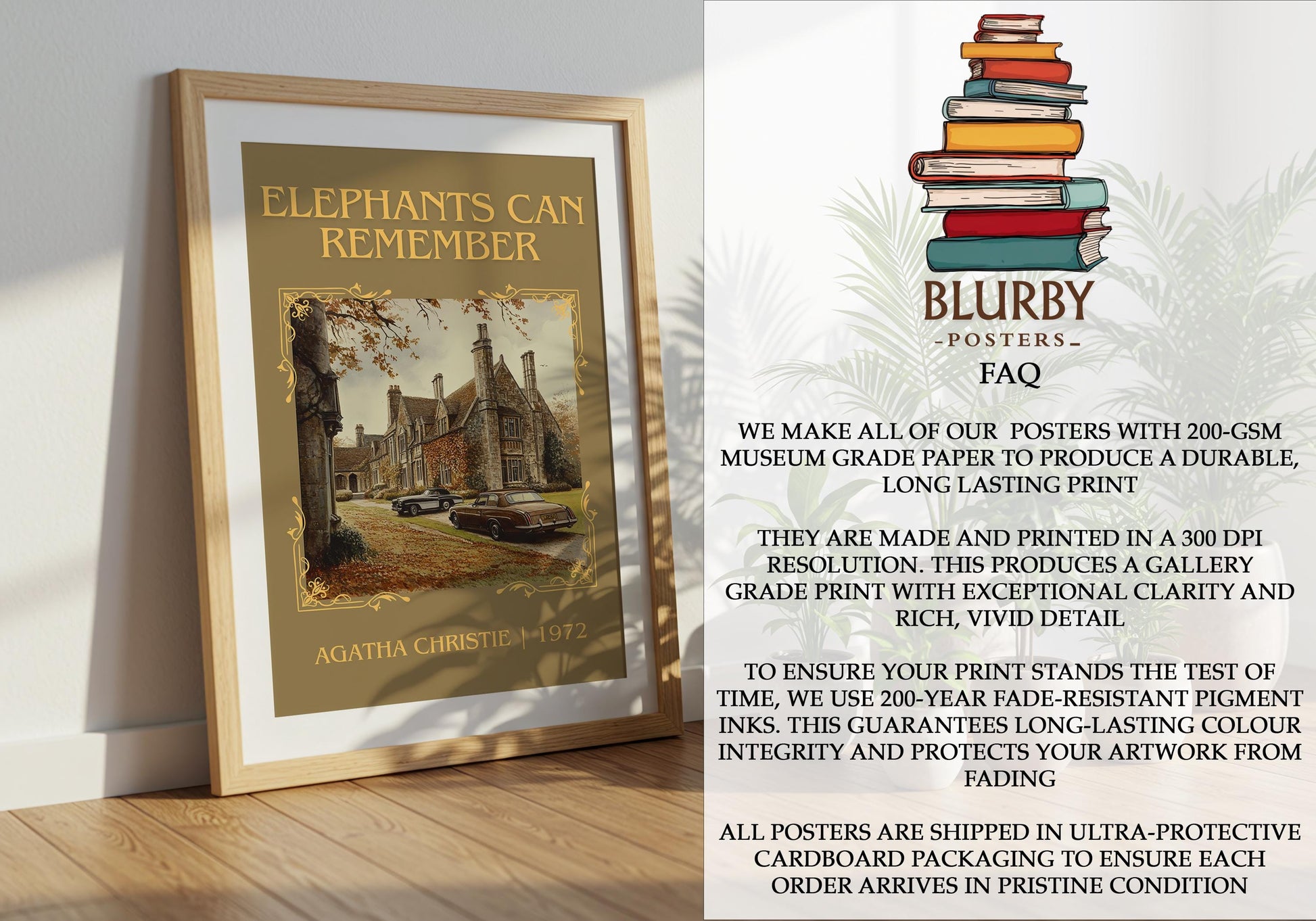 Elephants Can Remember by Agatha Christie | Descriptive Book Poster | Minimalist