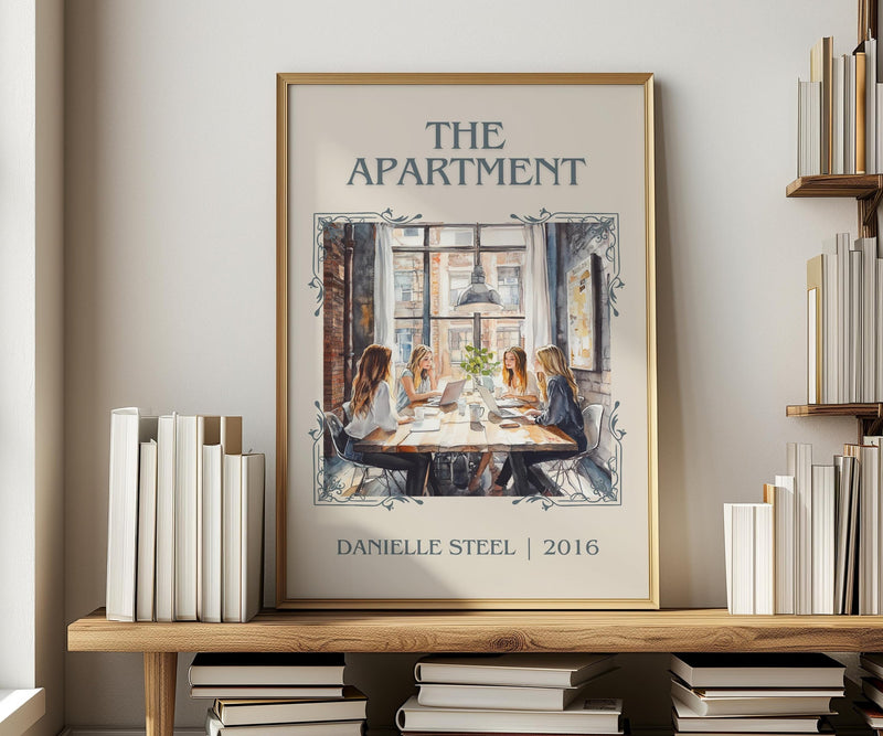 The Apartment classic book art print in frame leaning in hallway – romance wall art