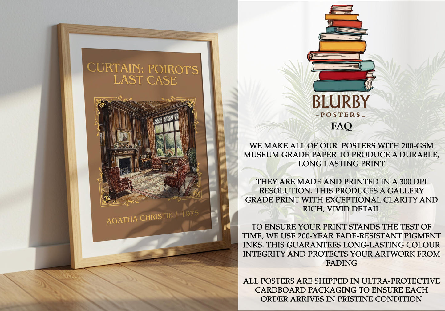 Curtain: Poirot's Last Case by Agatha Christie | Descriptive Book Poster