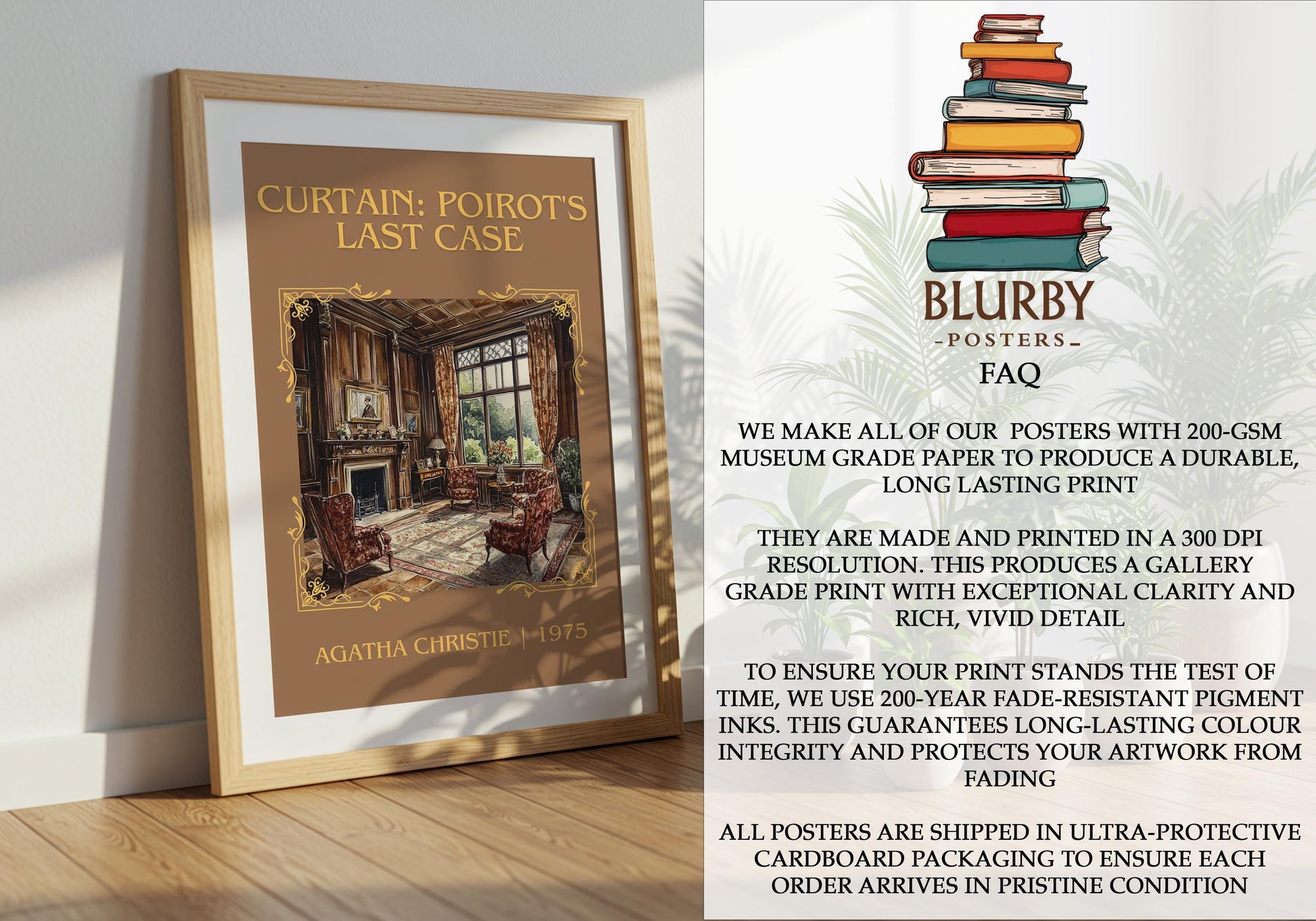 Curtain: Poirot's Last Case by Agatha Christie | Descriptive Book Poster