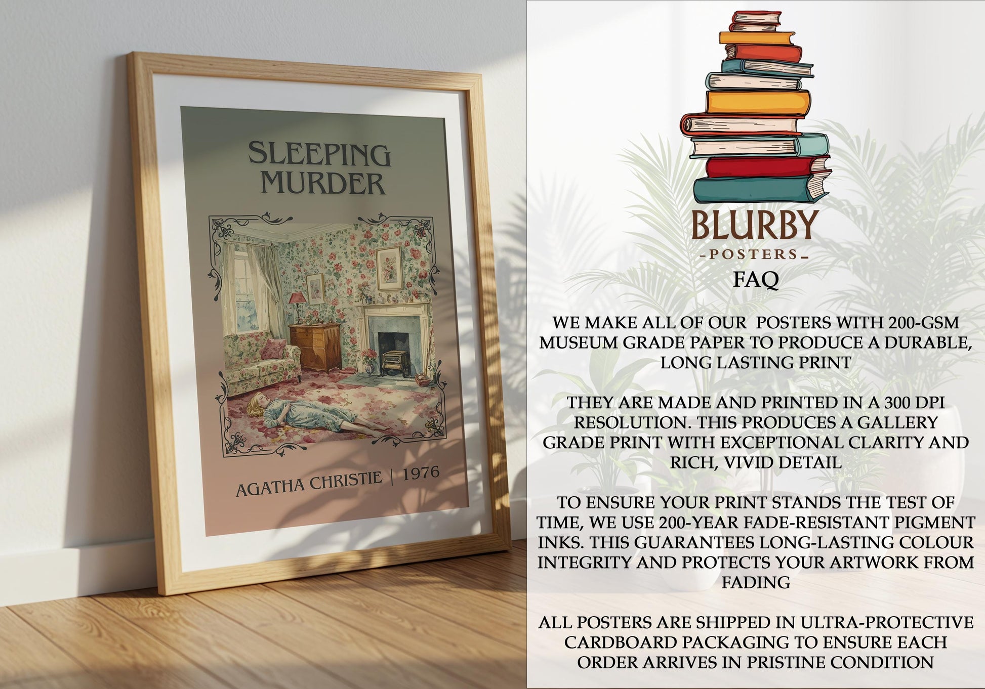 Sleeping Murder by Agatha Christie | Descriptive Book Poster | Minimalist