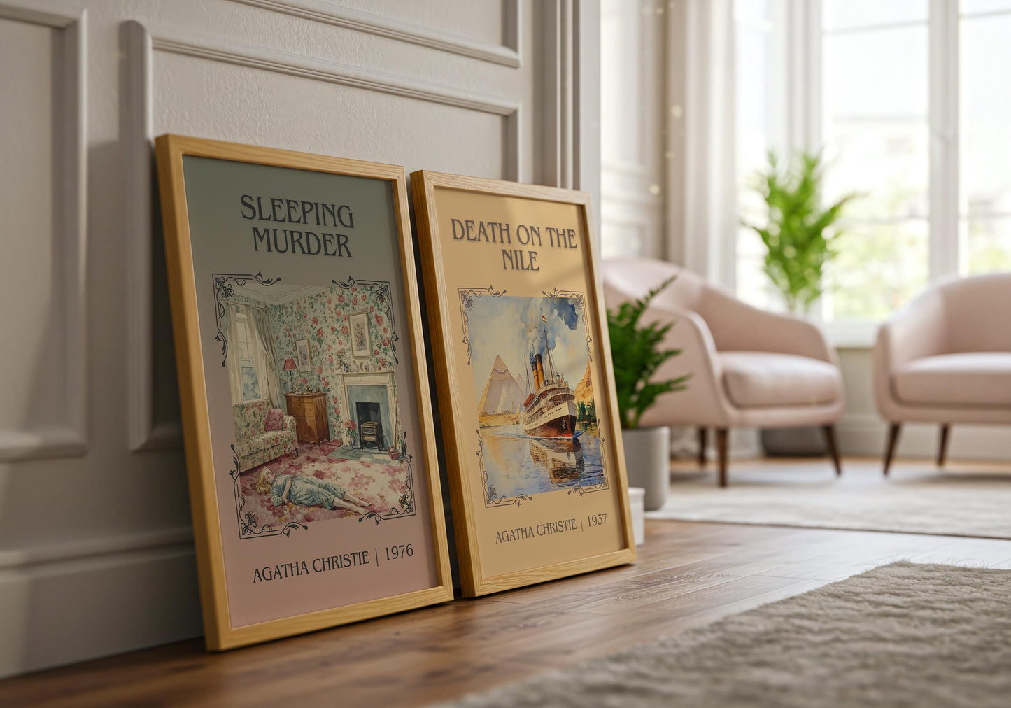 Sleeping Murder by Agatha Christie | Descriptive Book Poster | Minimalist