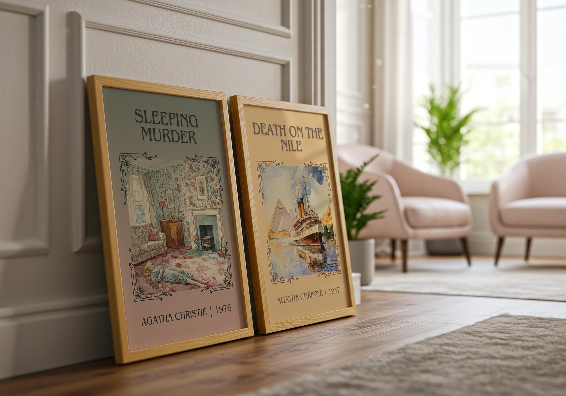 Sleeping Murder by Agatha Christie | Descriptive Book Poster | Minimalist