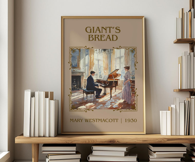 Giant’s Bread classic book art print in frame leaning in hallway – romance wall art