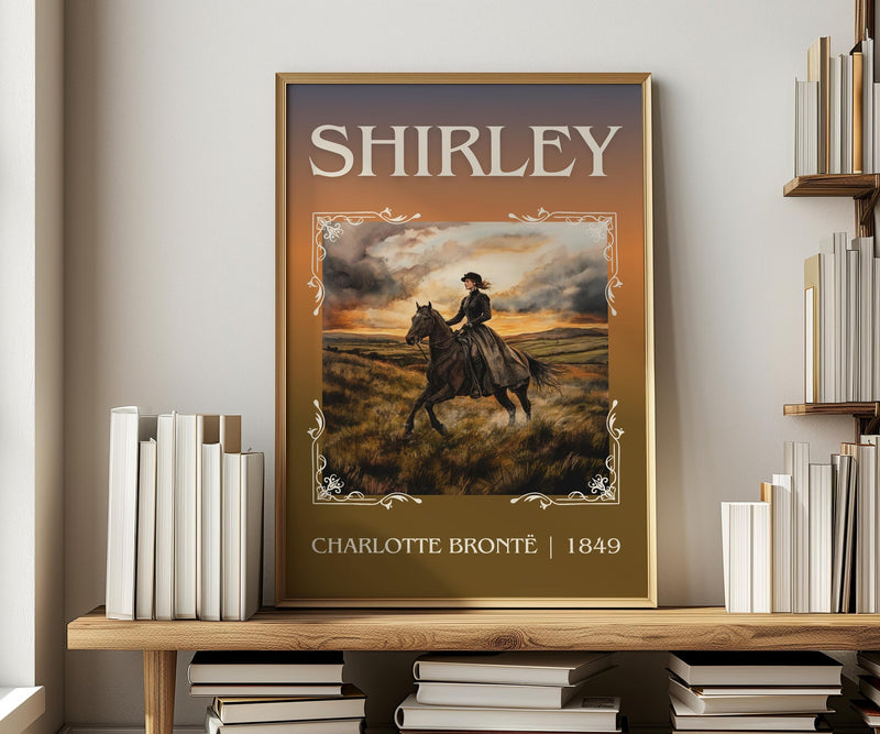 Shirley classic book art print in frame leaning in hallway – historical fiction wall art