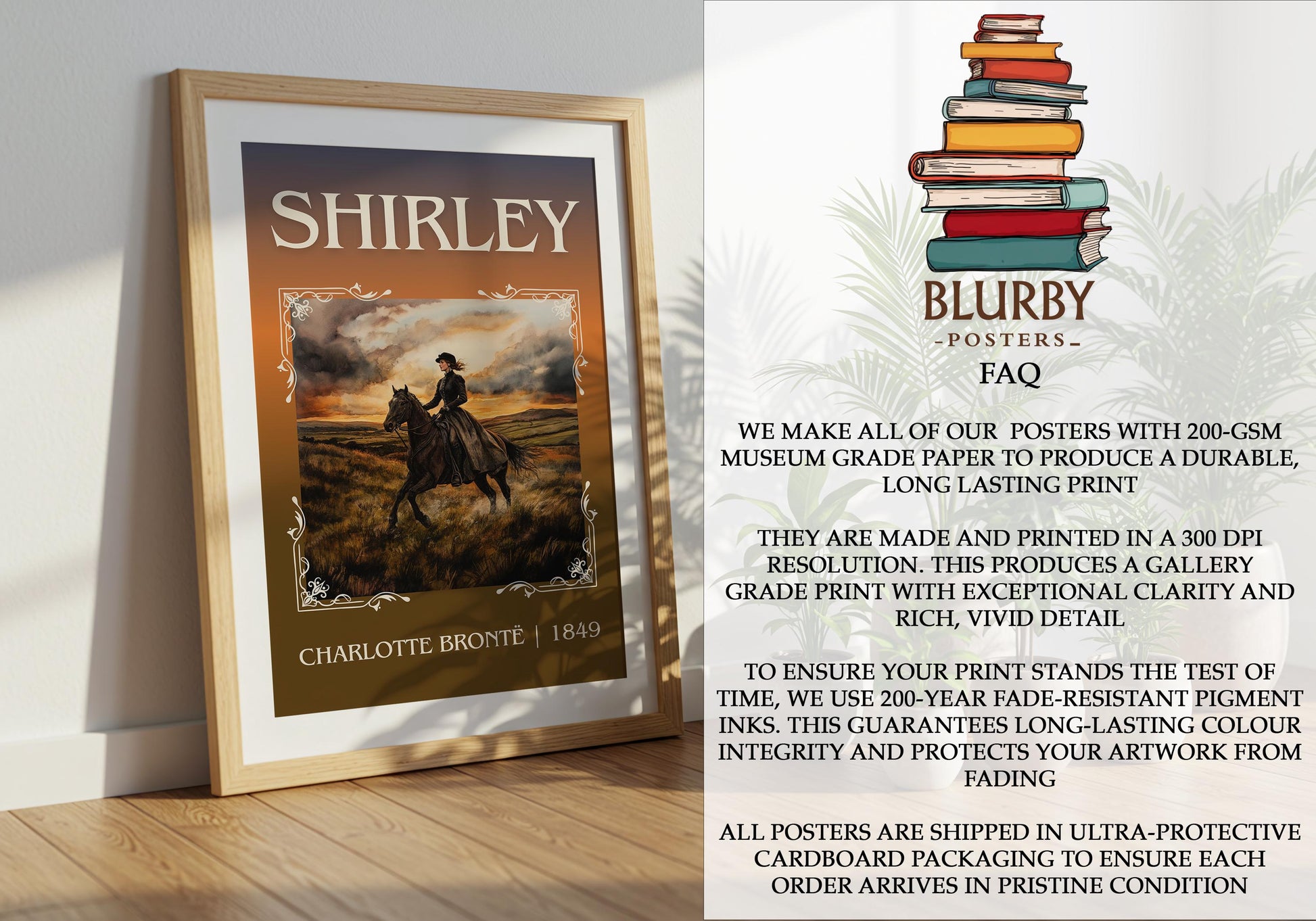 Shirley by Charlotte Bronte | Descriptive Book Poster | Minimalist