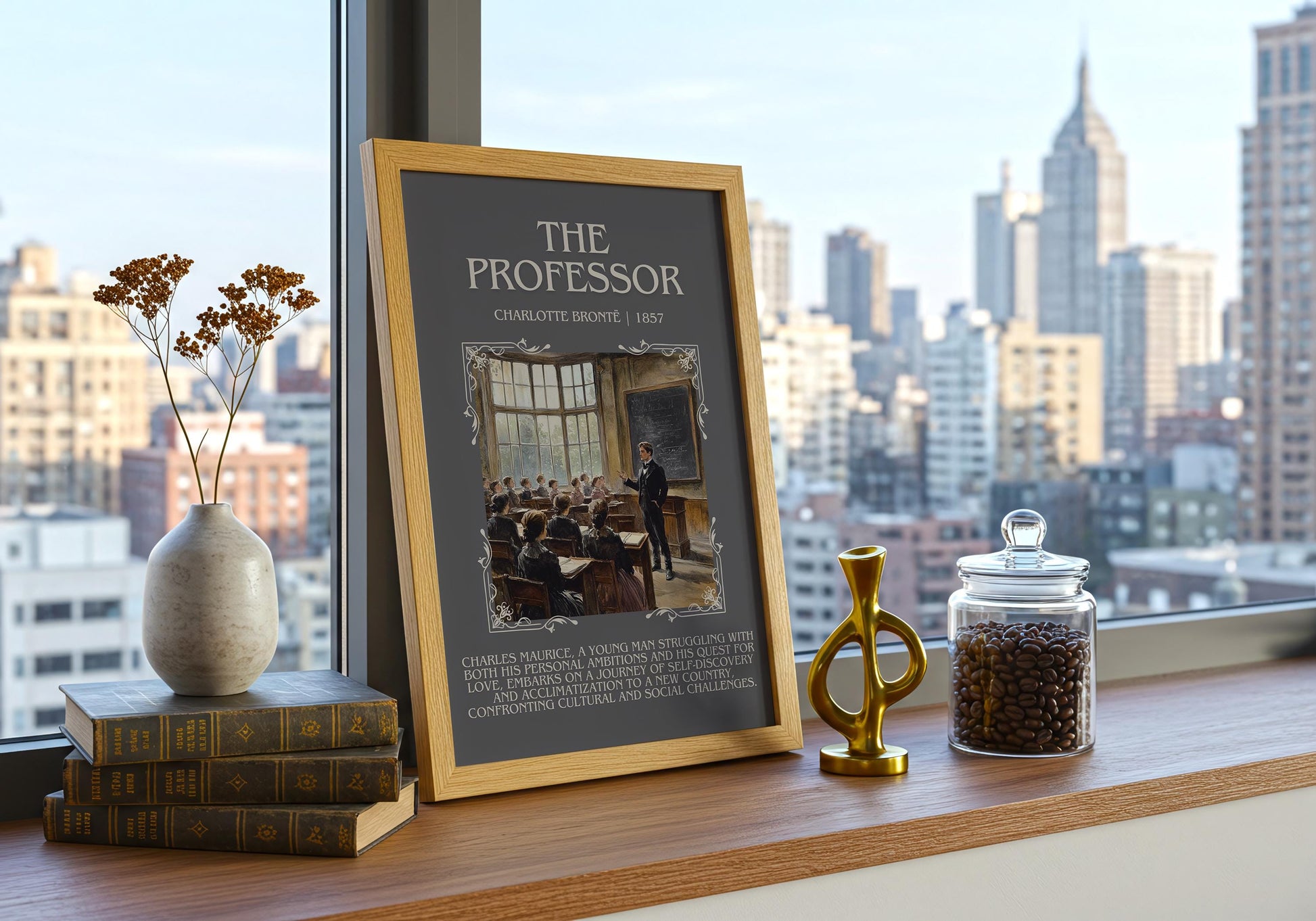 The Professor by Charlotte Bronte | Descriptive Book Poster | Blurby