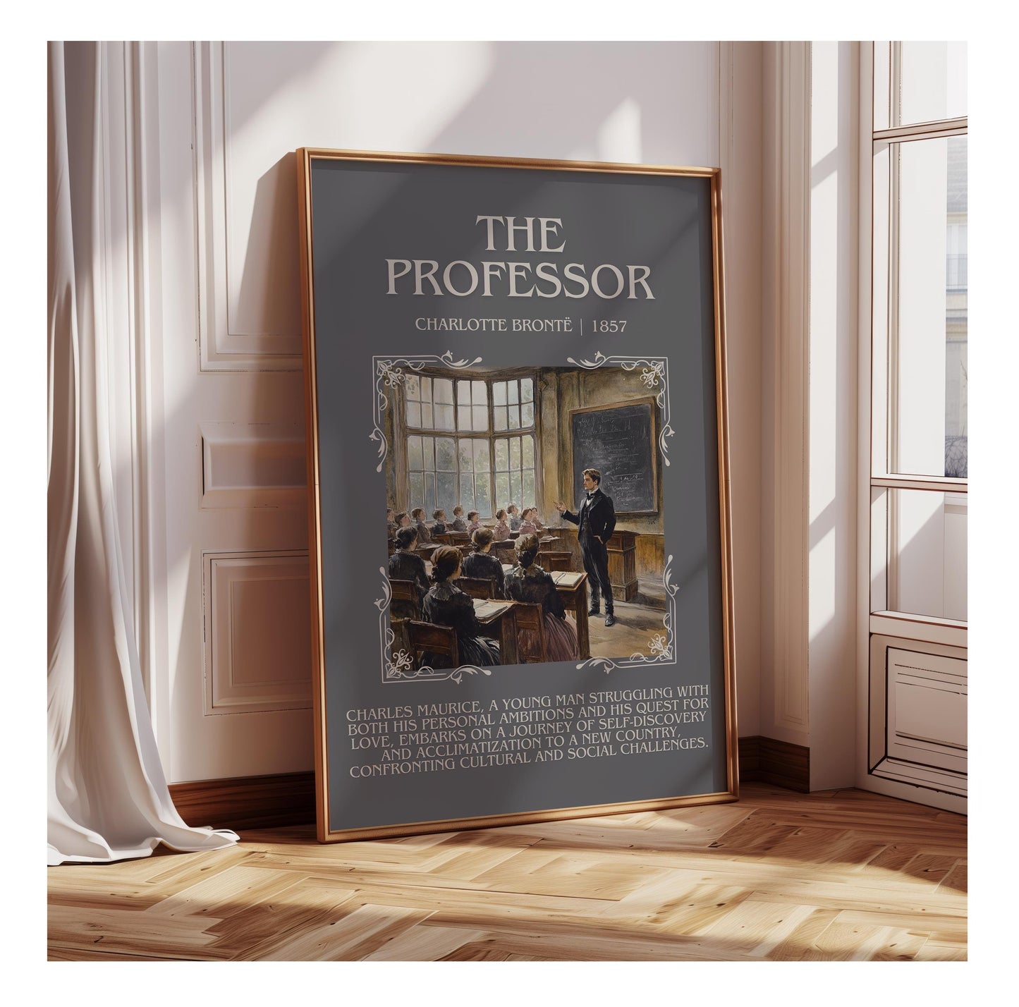 The Professor by Charlotte Bronte | Descriptive Book Poster | Blurby