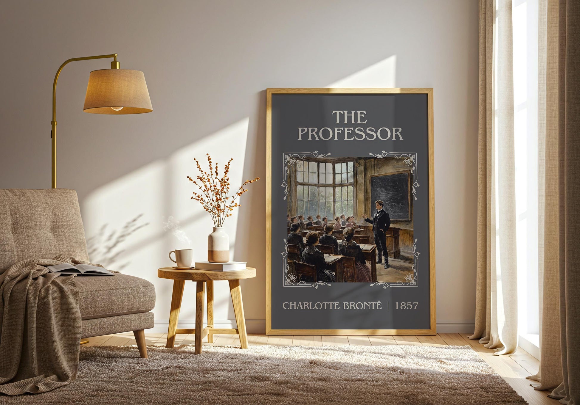 The Professor by Charlotte Bronte | Descriptive Book Poster | Minimalist