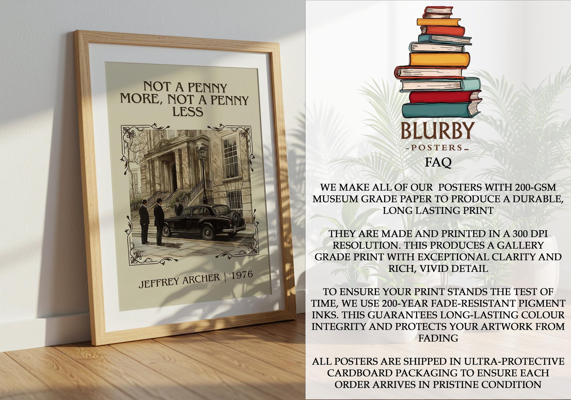 Not A Penny More, Not A Penny Less by Jeffrey Archer | Descriptive Book Poster | Minimalist