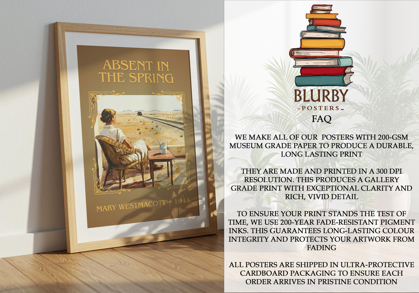 Absent In The Spring by Mary Westmacott | Descriptive Book Poster | Minimalist