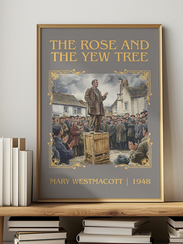 The Rose And The Yew Tree classic book art print in frame leaning in hallway – romance wall art