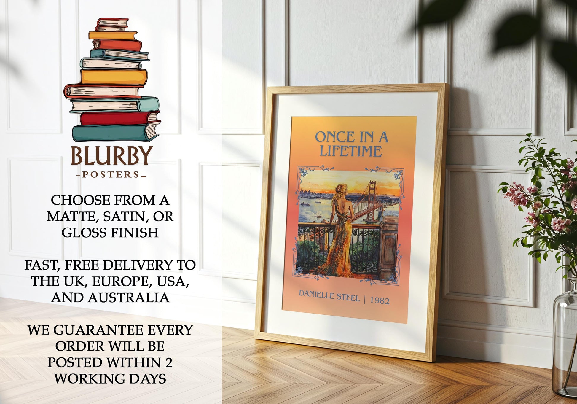 Once In A Lifetime by Danielle Steel | Descriptive Book Poster | Minimalist