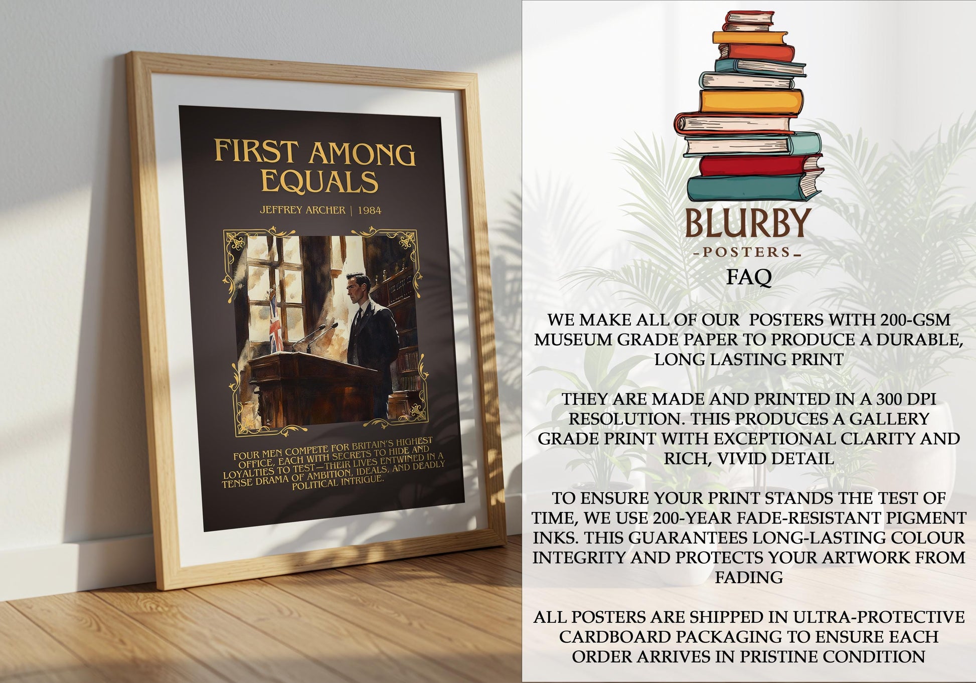 First Among Equals by Jeffrey Archer | Descriptive Book Poster | Blurby