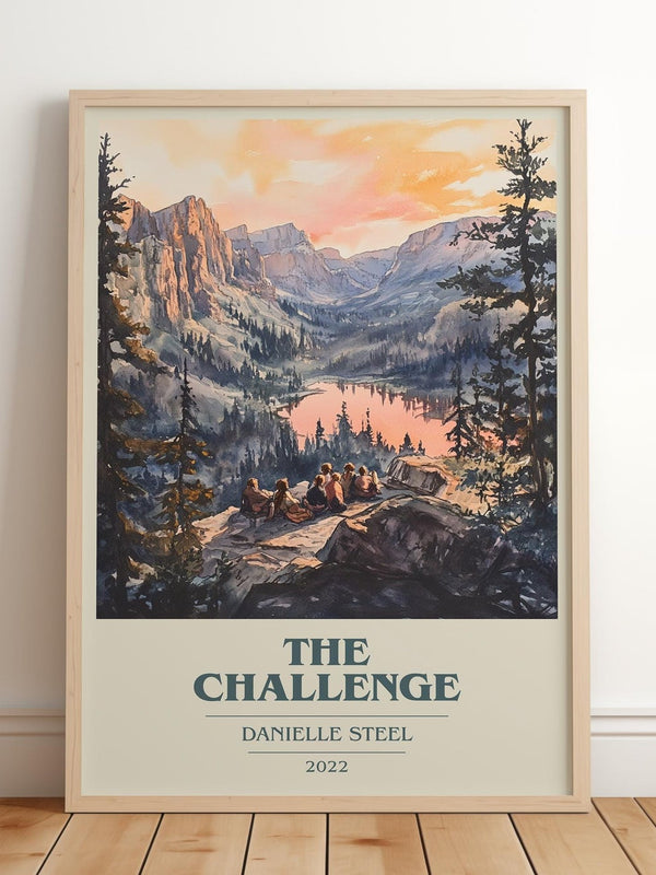 The Challenge book cover print in frame leaning in hallway – romance wall art