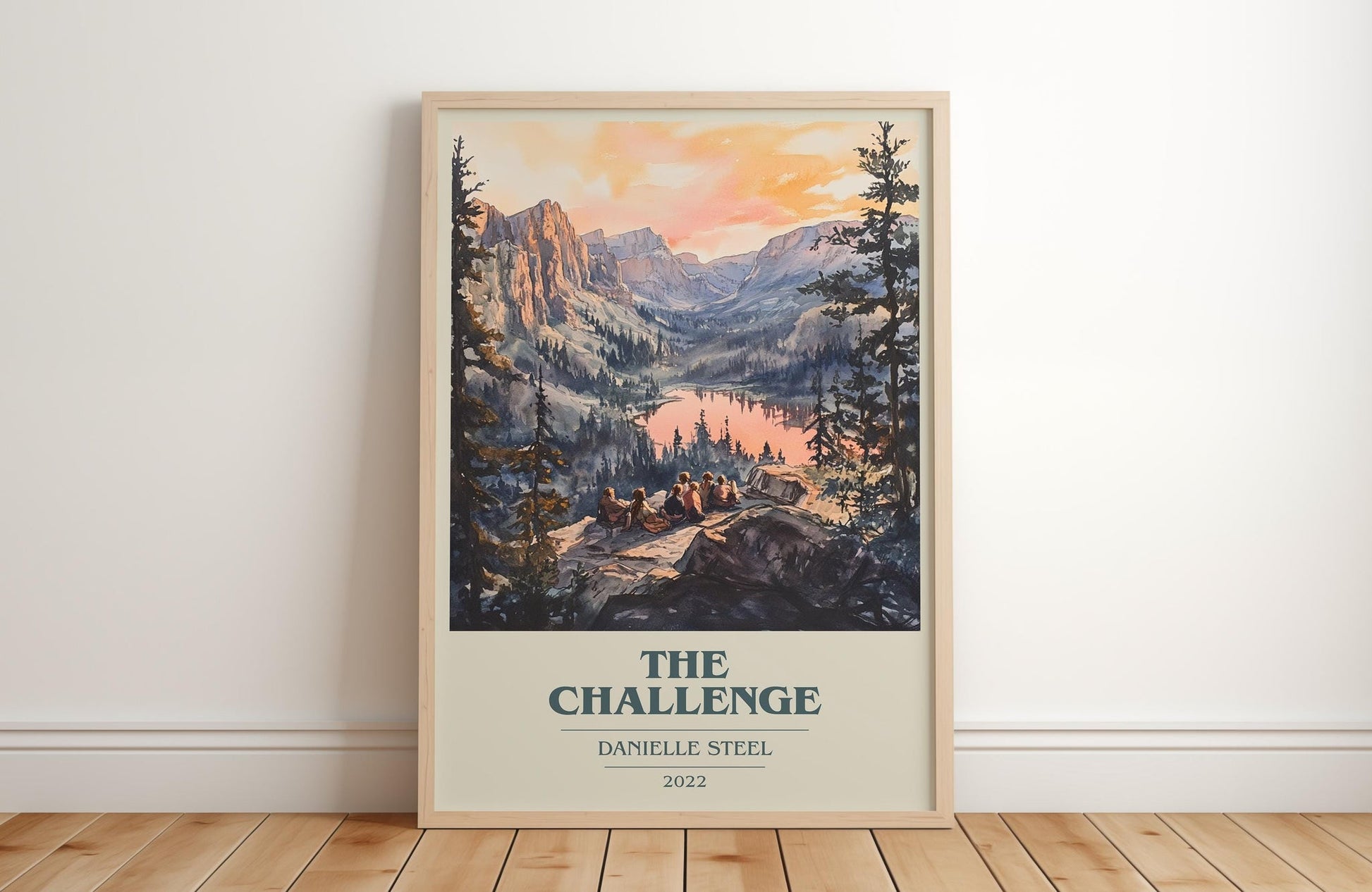 The Challenge book cover print in frame leaning in hallway – romance wall art