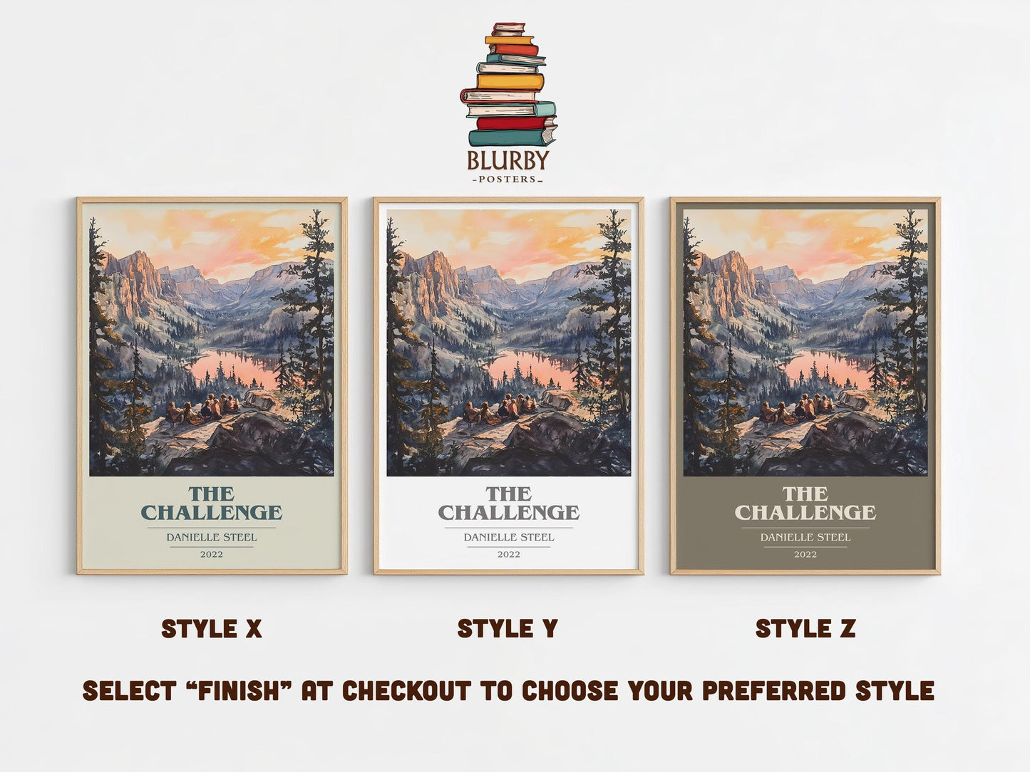 The Challenge book cover poster colour and style options – Danielle Steel book art