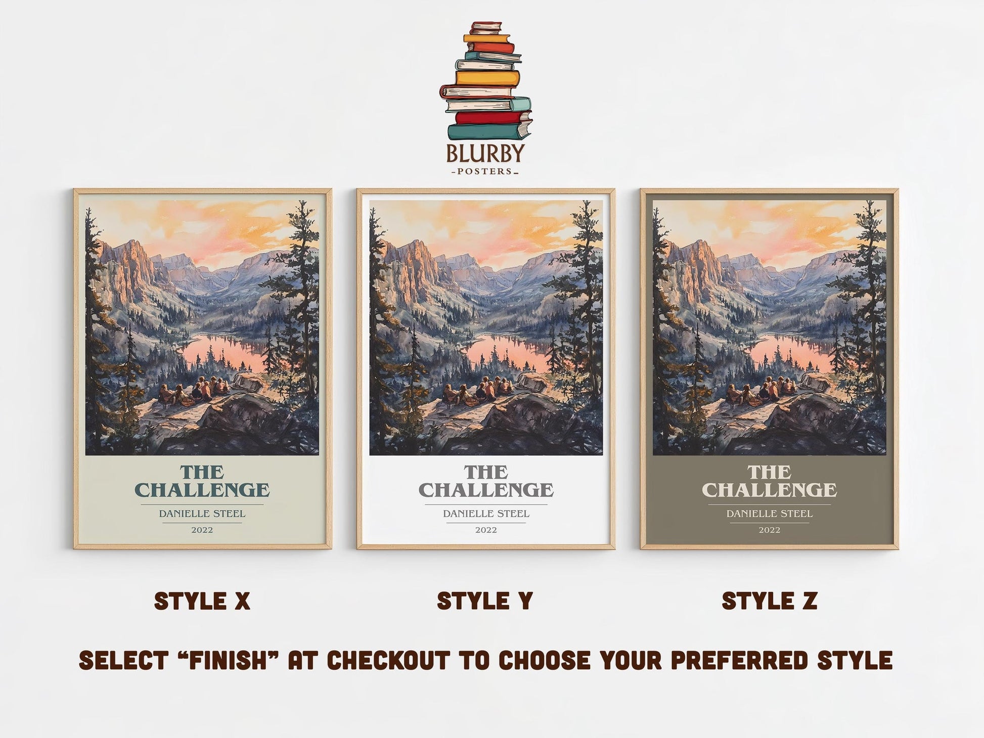 The Challenge book cover poster colour and style options – Danielle Steel book art