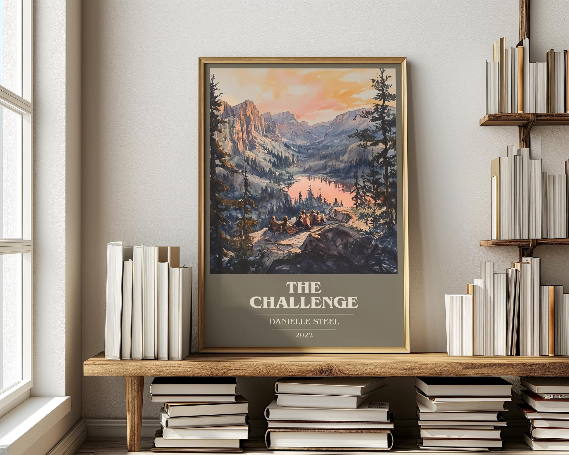 The Challenge book cover print on bookshelf – Danielle Steel fan gift