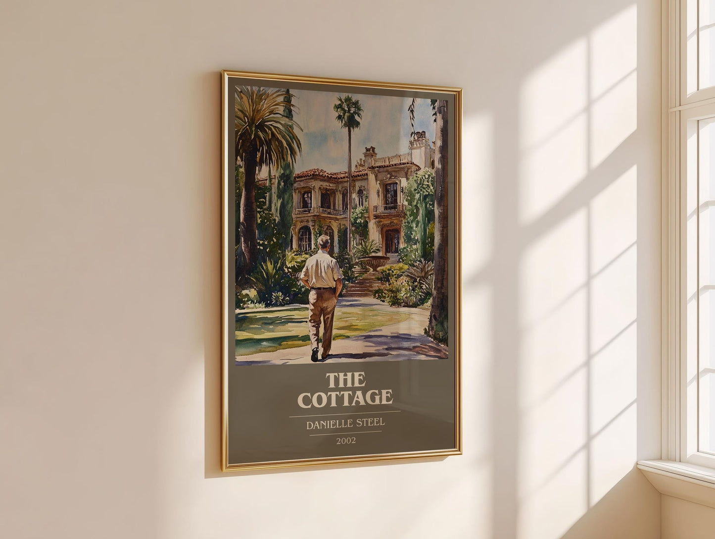 The Cottage book cover print on bookshelf – Danielle Steel fan gift