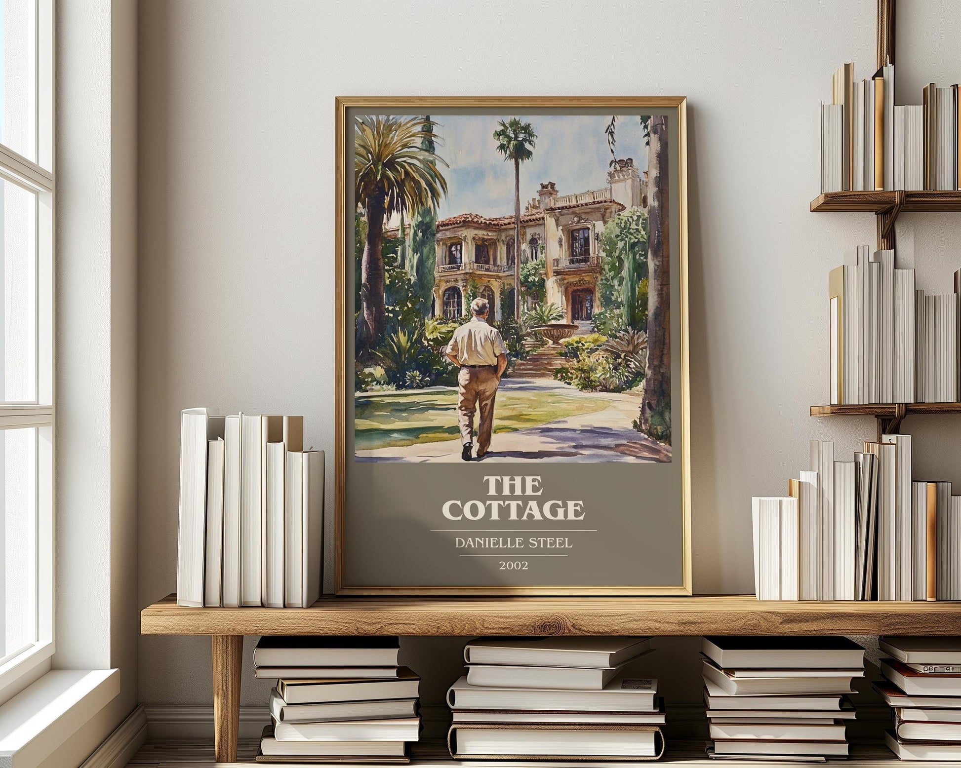 The Cottage book cover poster paired in gallery wall – literary art prints