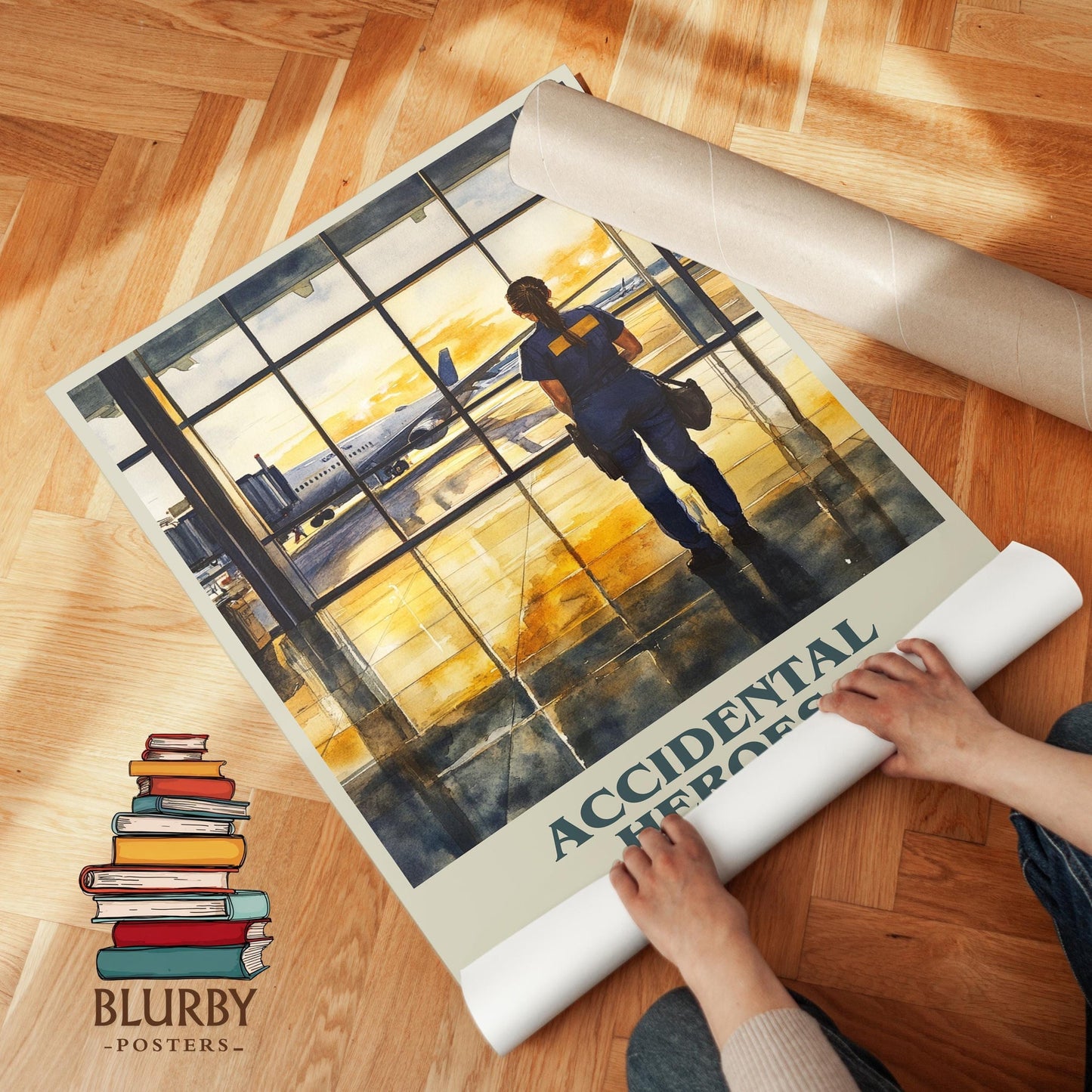 Accidental Heroes book poster packaging – museum-quality print rolled in protective tube