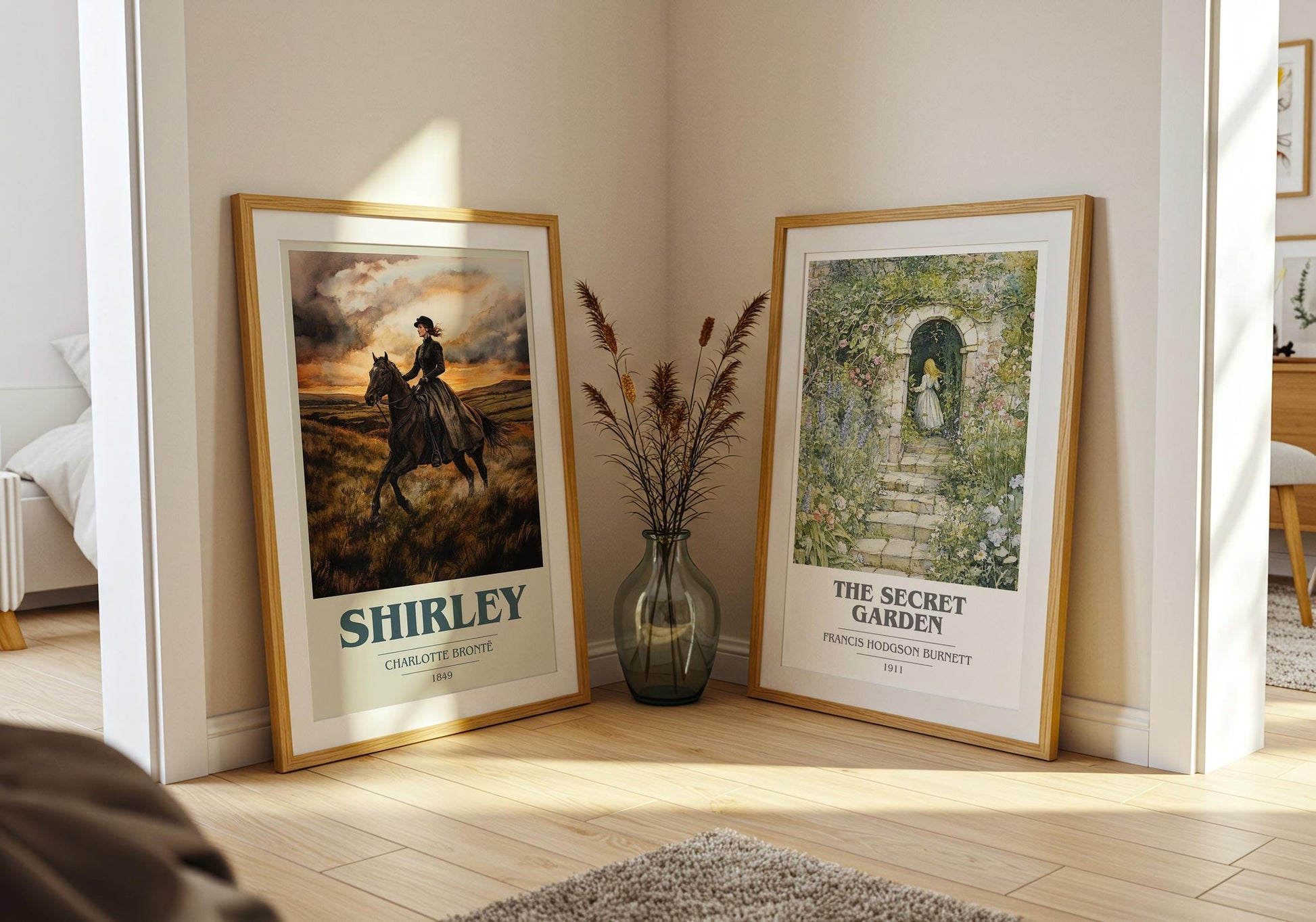 Shirley book cover print on bookshelf – Charlotte Brontë fan gift