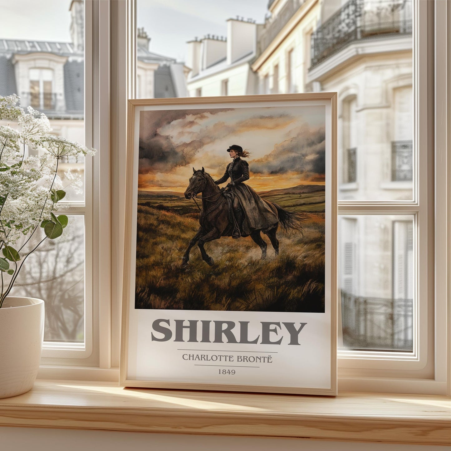 Shirley book cover poster colour and style options – Charlotte Brontë book art