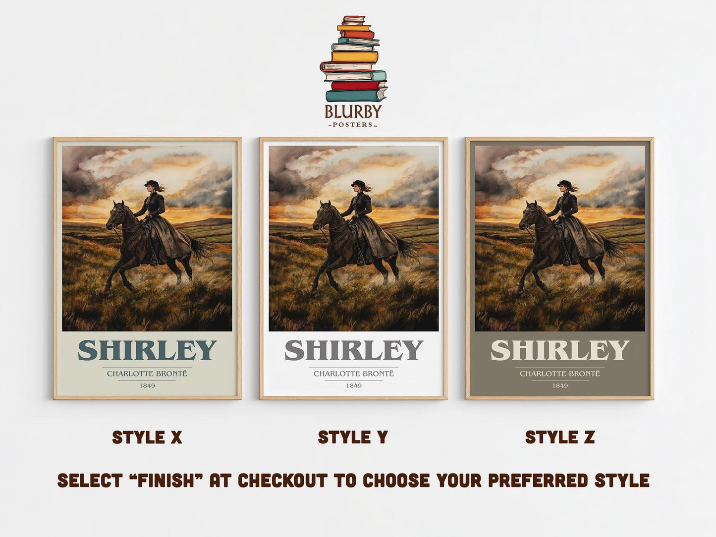 Shirley book cover print in frame leaning in hallway – historical fiction wall art