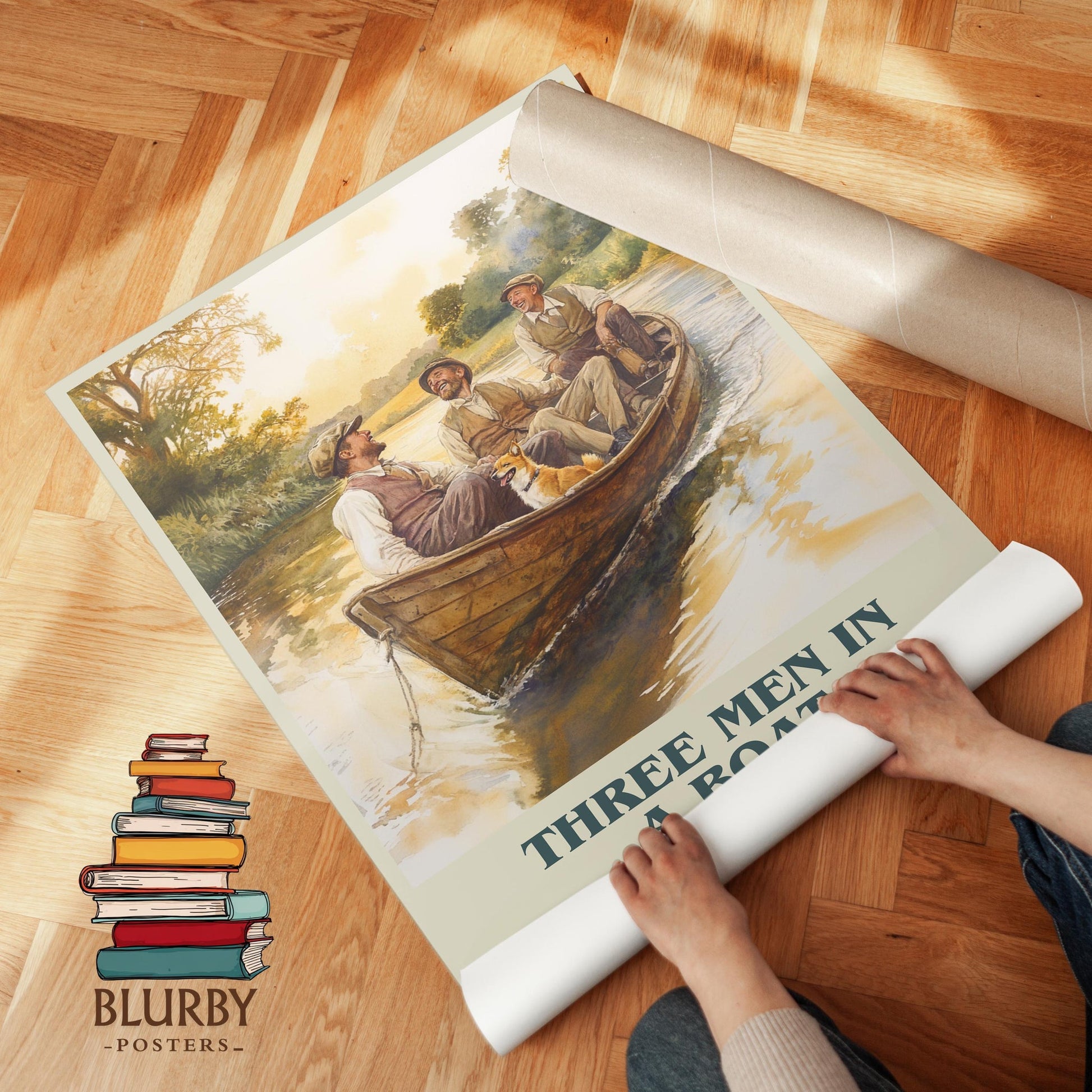 Three Men in a Boat book poster packaging – museum-quality print rolled in protective tube