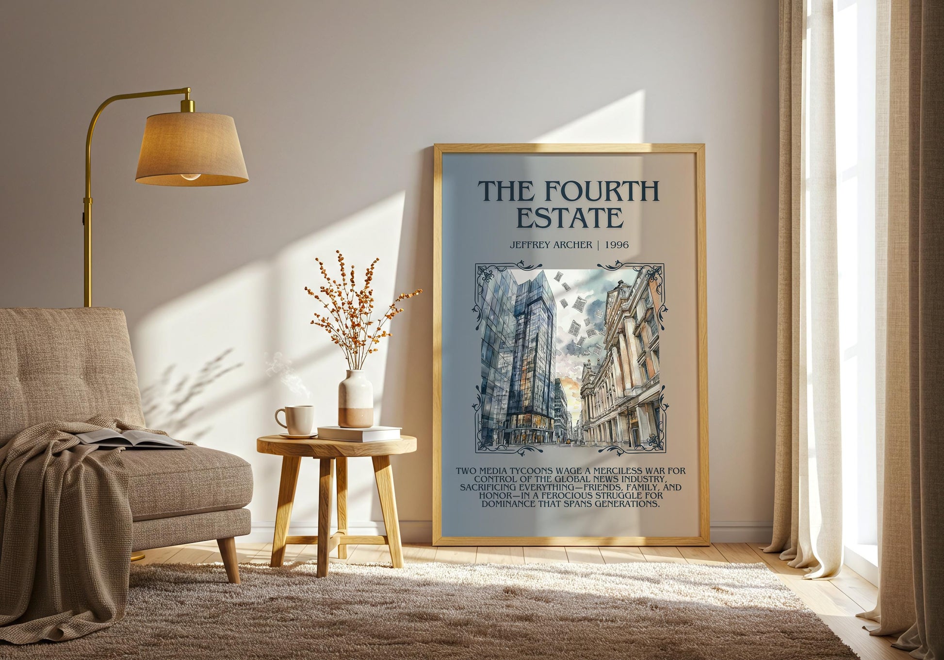 The Fourth Estate by Jeffrey Archer | Descriptive Book Poster | Blurby