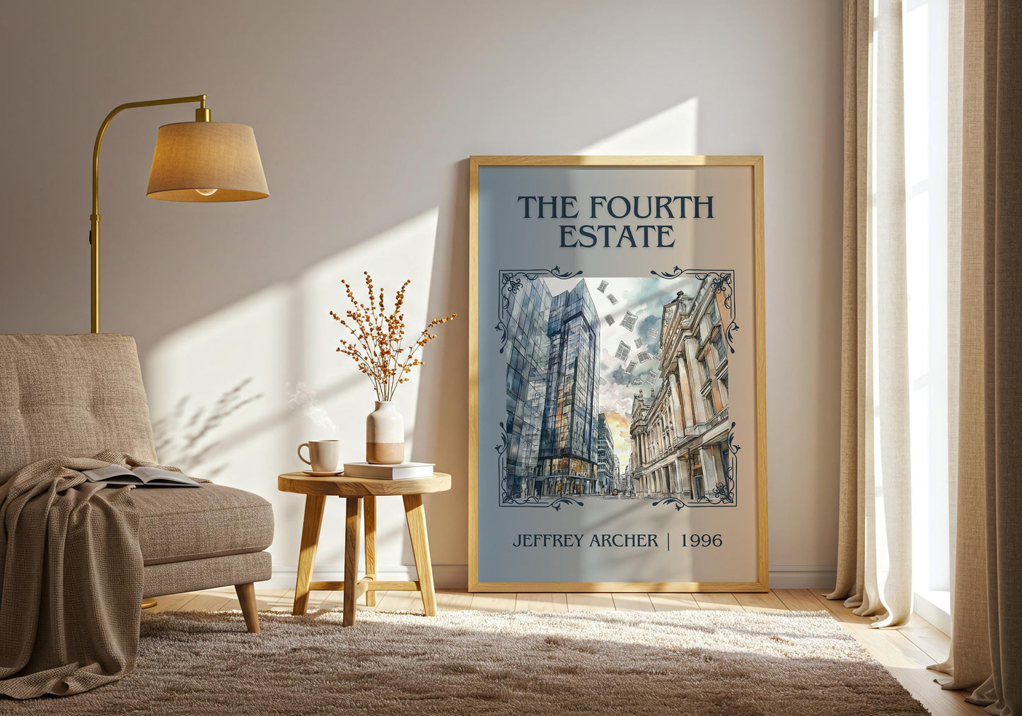 The Fourth Estate by Jeffrey Archer | Descriptive Book Poster | Minimalist