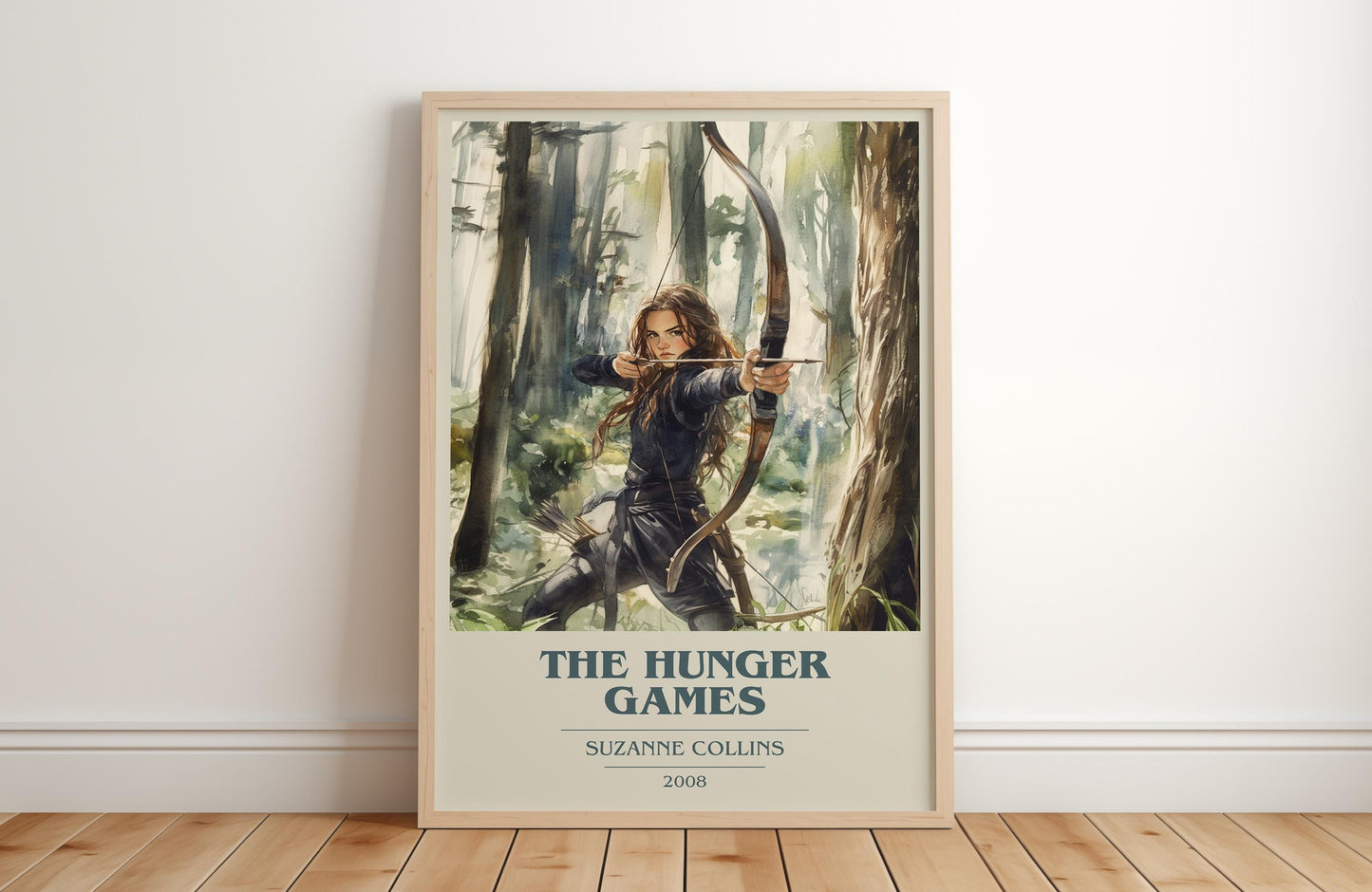 The Hunger Games by Suzanne Collins Descriptive Poster Print. Free Delivery Wall Art Author & Blurb Book Artwork Novel