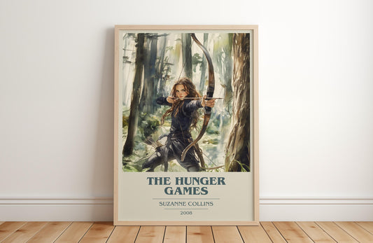 The Hunger Games by Suzanne Collins Descriptive Poster Print. Free Delivery Wall Art Author & Blurb Book Artwork Novel