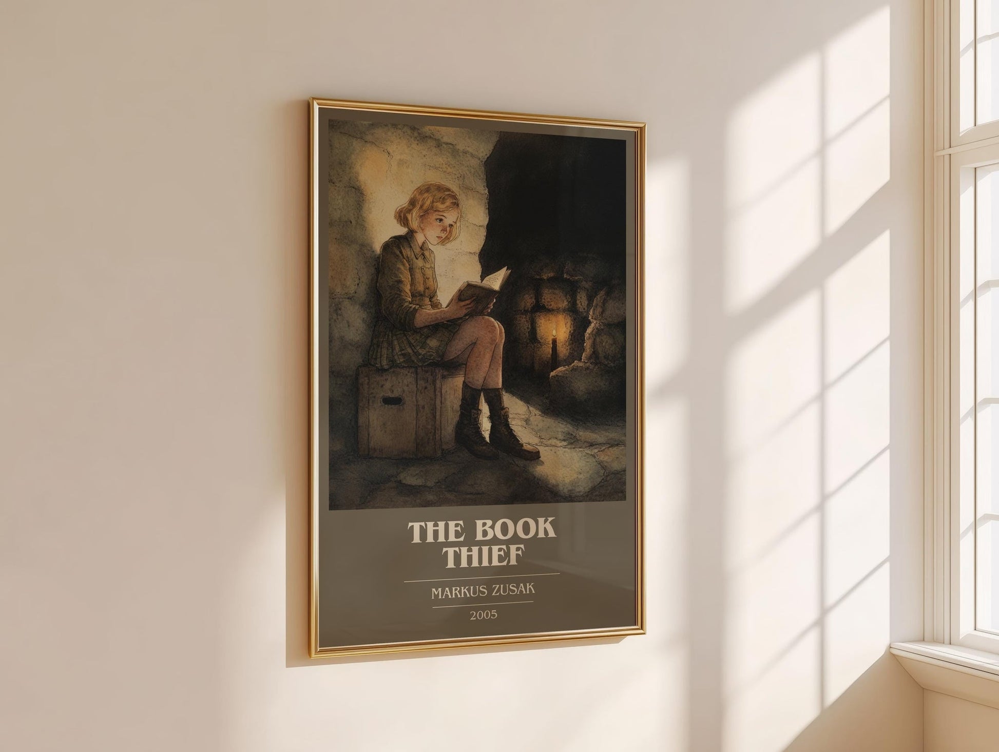 The Book Thief book cover book poster framed on wall – historical fiction wall art