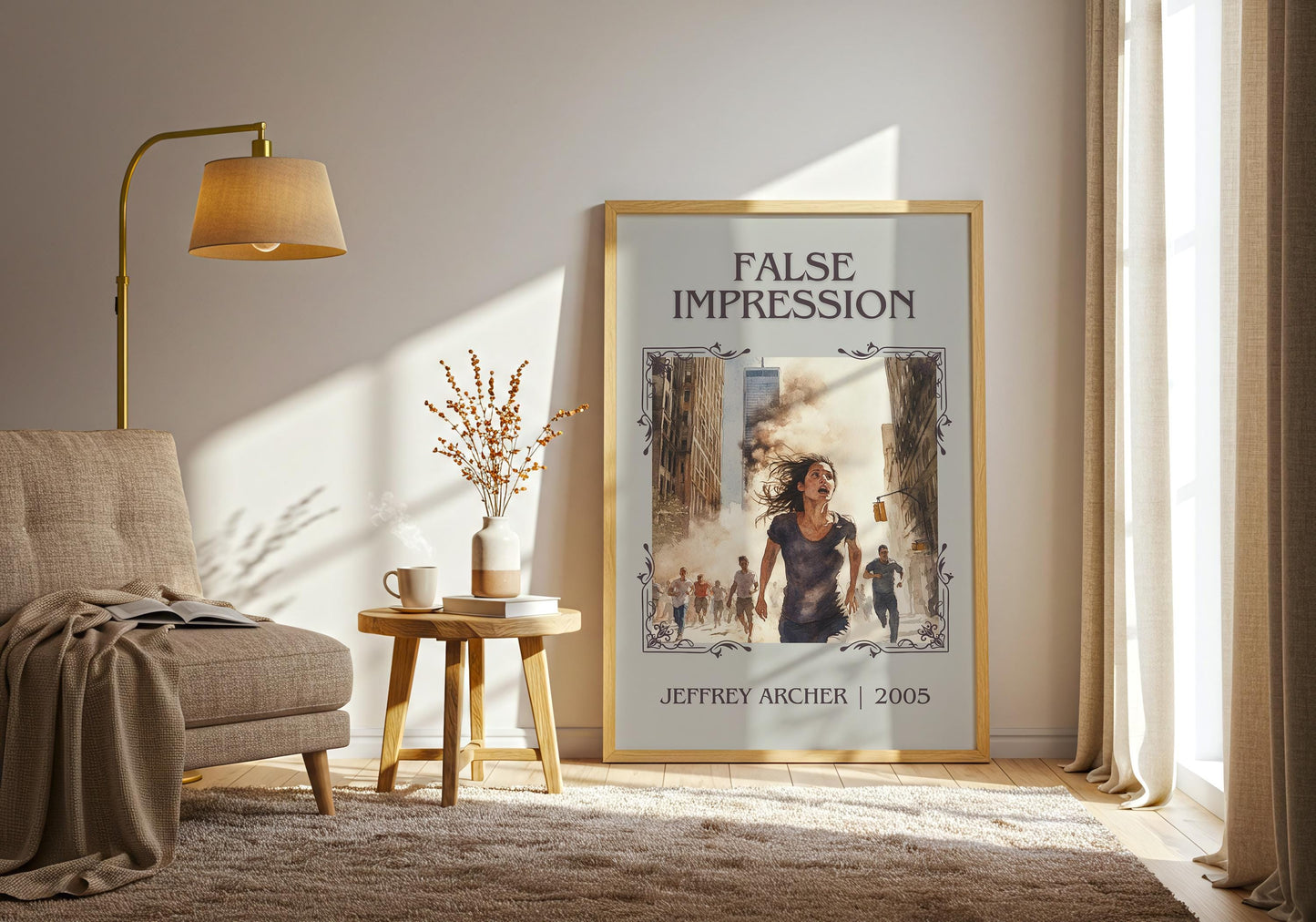 False Impression by Jeffrey Archer | Descriptive Book Poster | Minimalist