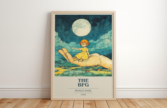 The BFG by Roald Dahl Descriptive Poster Print. Free Delivery Wall Art Author & Blurb Book Artwork Novel