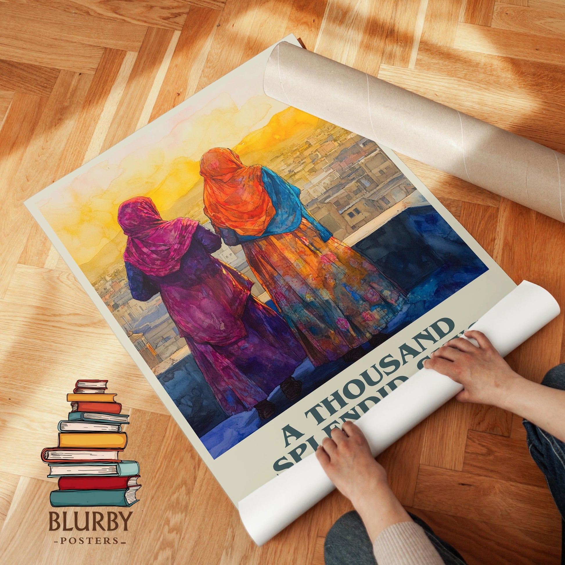 A Thousand Splendid Suns book cover literary print detail – Khaled Hosseini book art