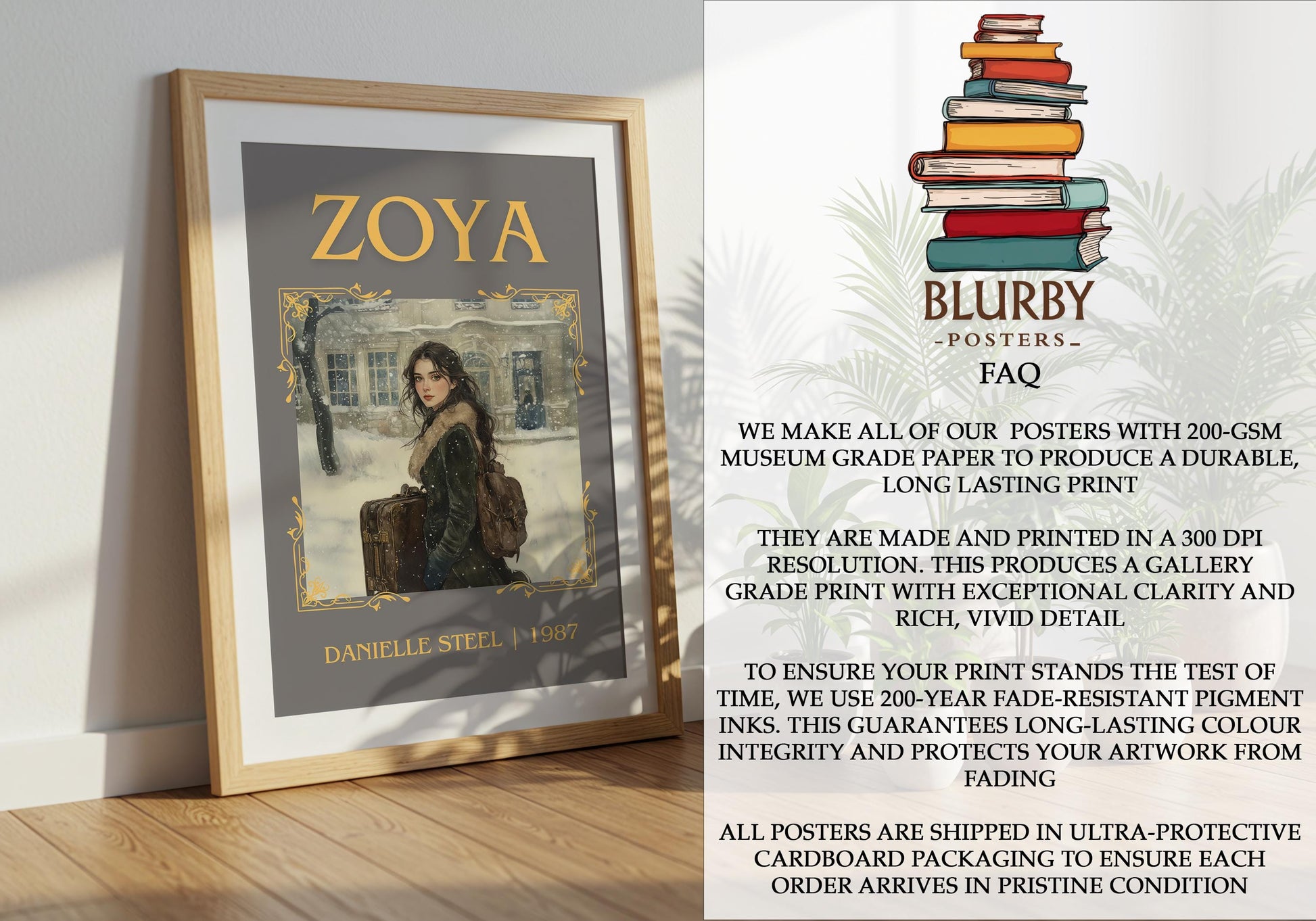 Zoya by Danielle Steel | Descriptive Book Poster | Minimalist