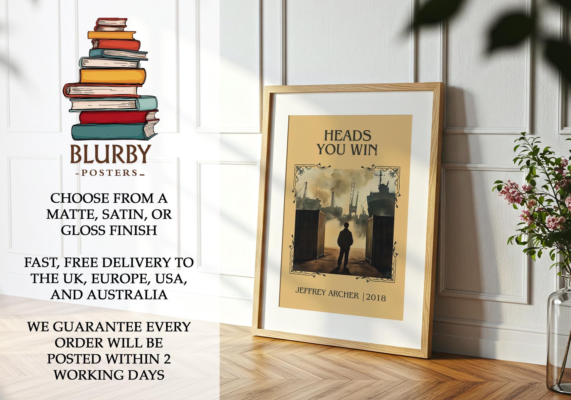 Heads You Win by Jeffrey Archer | Descriptive Book Poster | Minimalist
