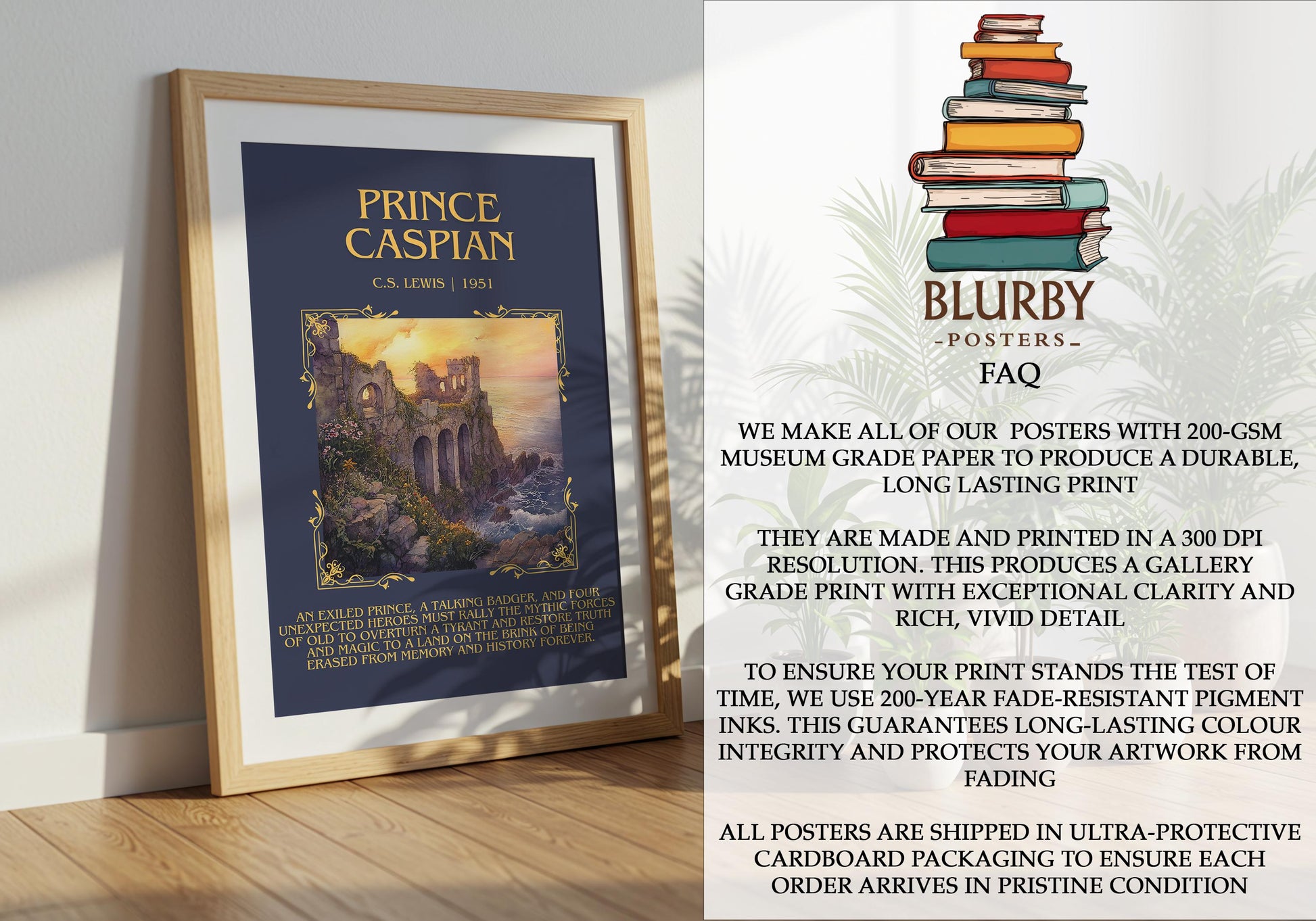 Prince Caspian by C.S. Lewis | Descriptive Book Poster | Blurby